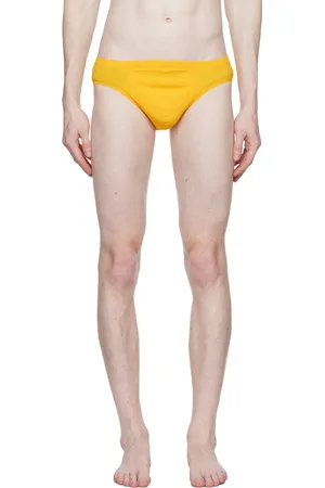 K.NGSLEY Yellow Rib Swim Briefs