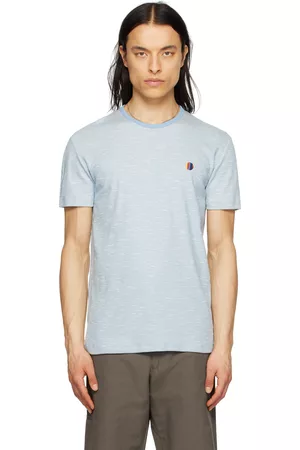 Paul Smith Men T-shirts - Blue Embroidered T-Shirt