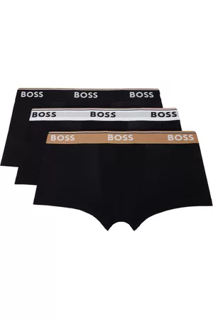 HUGO BOSS Men Briefs - Three-Pack Black Logo Boxer Briefs