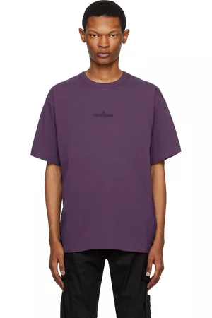 Stone Island Men T-shirts - Purple Embroidered T-Shirt