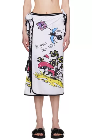 Chopova Lowena Women Midi Skirts - SSENSE Exclusive White Mushroom Midi Skirt