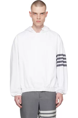 Thom Browne Men Jackets - White 4-Bar Jacket