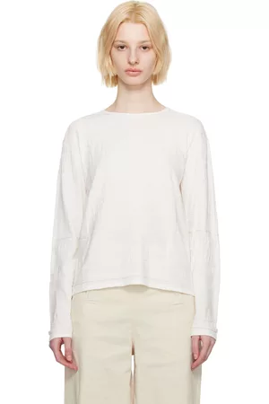 Serapis Women Long Sleeve - White Jacquard Long Sleeve T-Shirt