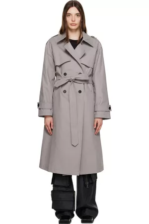 ANINE BING Women Trench Coats - Gray Finley Trench Coat