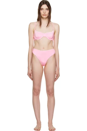 Frankies Bikinis Women High Waisted Bikinis - SSENSE Exclusive Pink Pam & Jenna Bikini