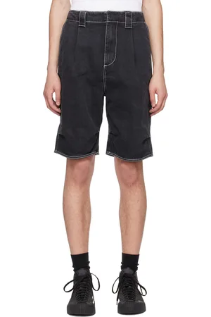 SUNNEI Black Pleated Denim Shorts