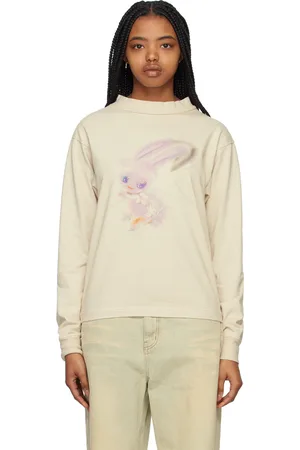 We11 Done Beige Crewneck Long Sleeve T-Shirt