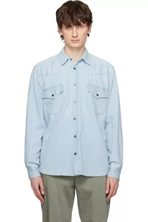 HUGO BOSS Men Denim - Blue Relaxed-Fit Denim Shirt