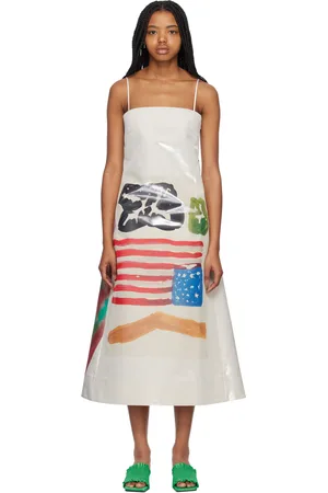 MERYLL ROGGE Taupe Beni Bischof Edition Graphic Midi Dress