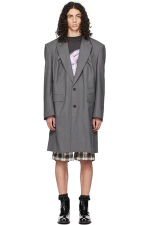 We11 Done Gray Two-Button Coat