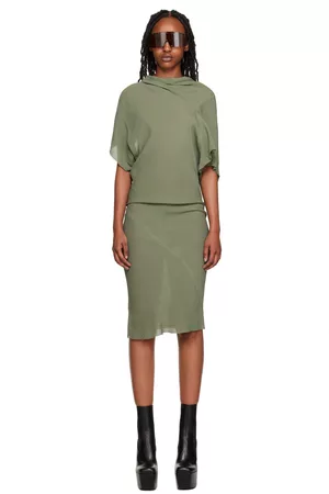 Rick Owens Women Midi Dresses - Green Seb Midi Dress