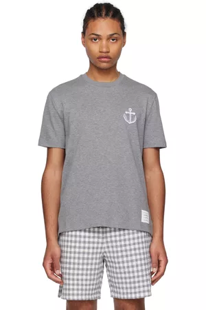 Thom Browne Men T-shirts - Gray Anchor T-Shirt