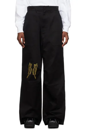 We11 Done Black Embroidered Trousers