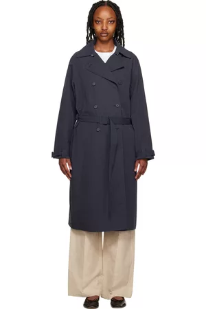 A.P.C. Women Trench Coats - Navy Irene Trench Coat