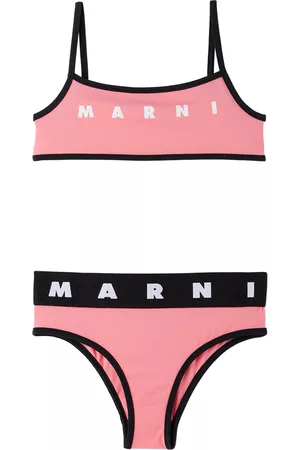 Marni Girls Bikinis - Kids Pink Printed Bikini
