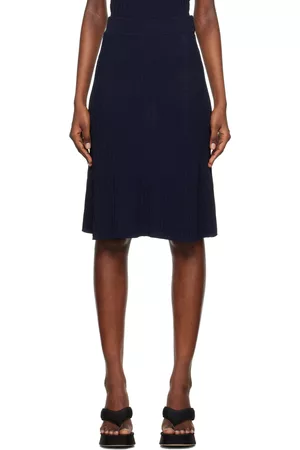 REMAIN Birger Christensen Women Midi Skirts - Navy Refined Midi Skirt