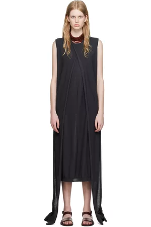 LEMAIRE Women Midi Dresses - Gray Knotted Midi Dress