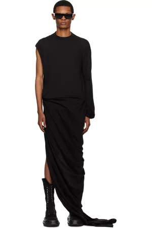 Rick Owens Men Tops - Black Single-Shoulder Maxi Dress