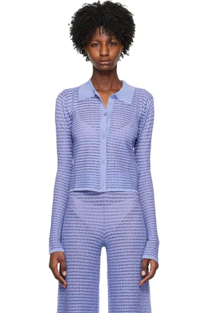 REMAIN Birger Christensen Purple Button-Up Cardigan