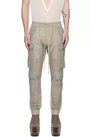 Rick Owens Men Cargo Pants - Off-White Mastodon Cargo Pants