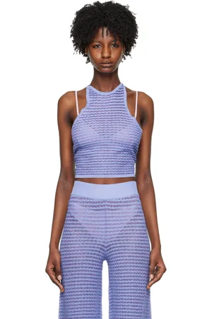 REMAIN Birger Christensen Purple Self-Tie Tank Top