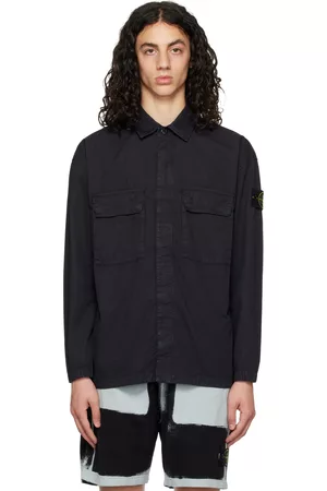Stone Island Men Shirts - Navy Old Treatment Shirt