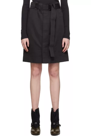 LEMAIRE Women Midi Skirts - Black Apron Midi Skirt
