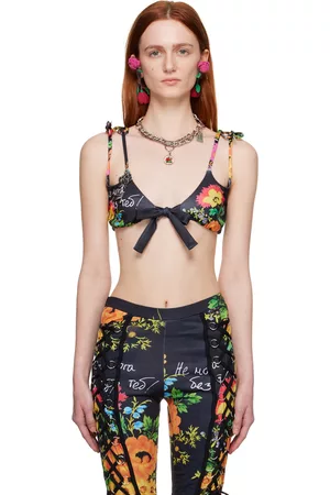 Chopova Lowena Women Bikini Tops - SSENSE Exclusive Multicolor Double Delight Neon Floral Bikini Top