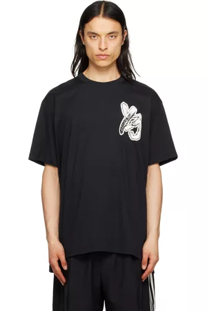 Y-3 Men T-shirts - Black Brush Graphic T-Shirt
