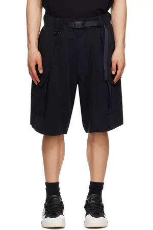 Y-3 Men Shorts - Black Crinkle Shorts