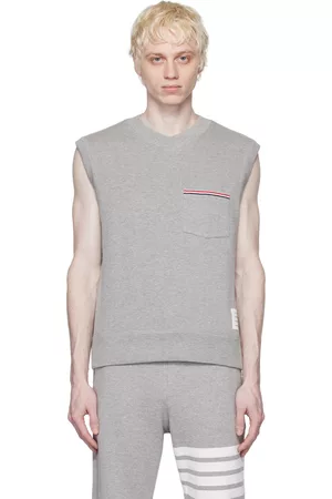 Thom Browne Men Camisoles - Gray Patch Vest