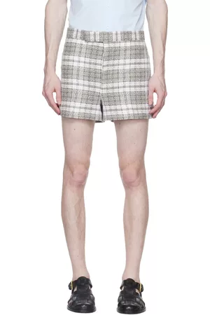 Thom Browne Men Shorts - Gray Check Shorts