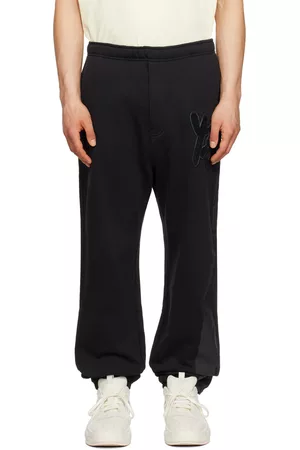 Y-3 Men Trousers - Black Relaxed-Fit Sweatpants