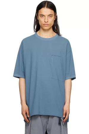 Y-3 Men T-shirts - Blue Patch Pocket T-Shirt