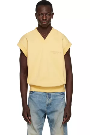 Essentials Men Camisoles - Yellow V-Neck Vest