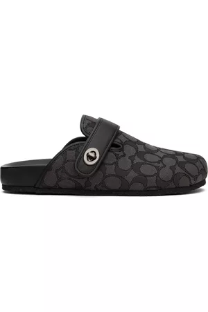 Coach Men Casual Shoes - Gray & Black Signature Jacquard Clogs