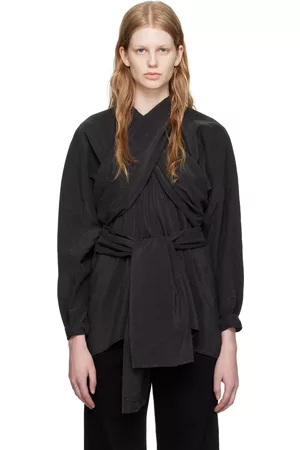 LEMAIRE Women Blouses - Black Knotted Blouse