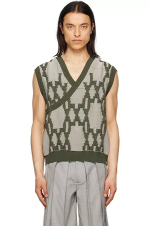 Steven Passaro Men Camisoles - Green Textured Vest