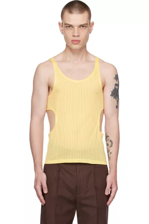 Carlota Barrera Men Tank Tops - Yellow Cut Out Tank Top