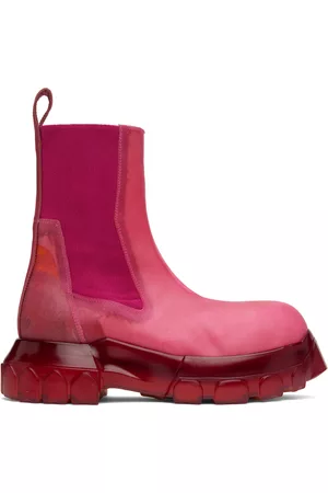 Rick Owens Men Boots - Pink Edfu Beatle Bozo Tractor Chelsea Boots