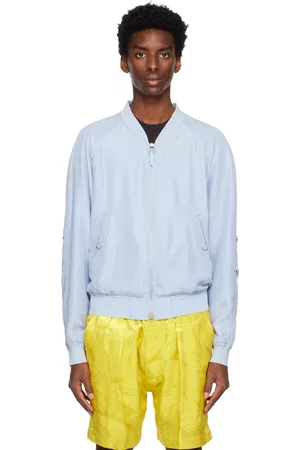 Tom Ford Men Bomber Jackets - Blue Raglan Bomber