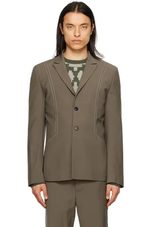 Steven Passaro Taupe Contrast Stitch Blazer