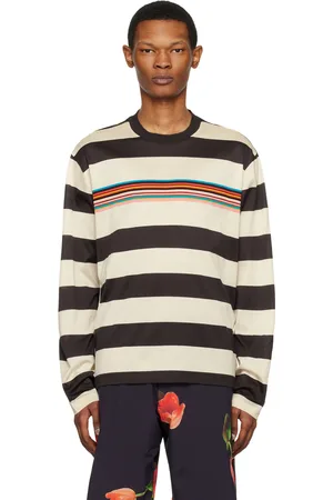 Pop Trading Company Off-White & Brown Paul Smith Edition Long Sleeve T-Shirt