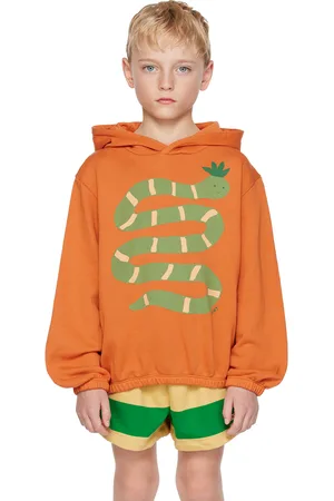 Tiny Cottons Kids Orange Funky Snake Hoodie