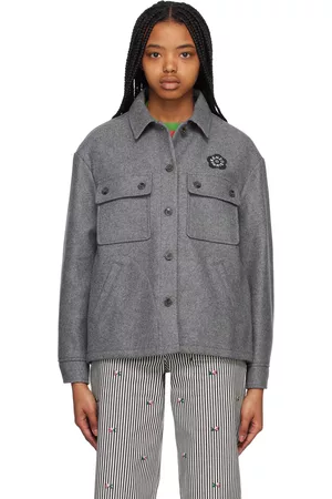 Kenzo Women Jackets - Gray Paris Flap Pocket Jacket