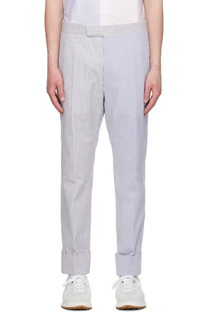 Thom Browne Navy Striped Trousers