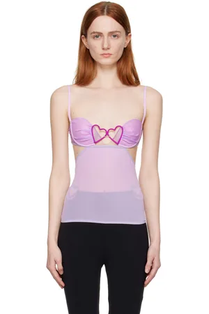 Nensi Dojaka SSENSE Exclusive Purple Heart Camisole