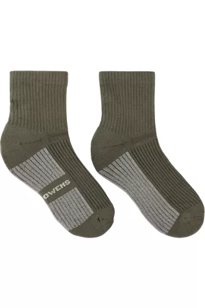 Rick Owens Socks - Kids Green Jacquard Socks