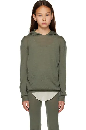Rick Owens Kids Green Semi-Sheer Hoodie