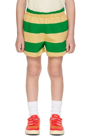 Tiny Cottons Kids Beige & Green Stripes Shorts